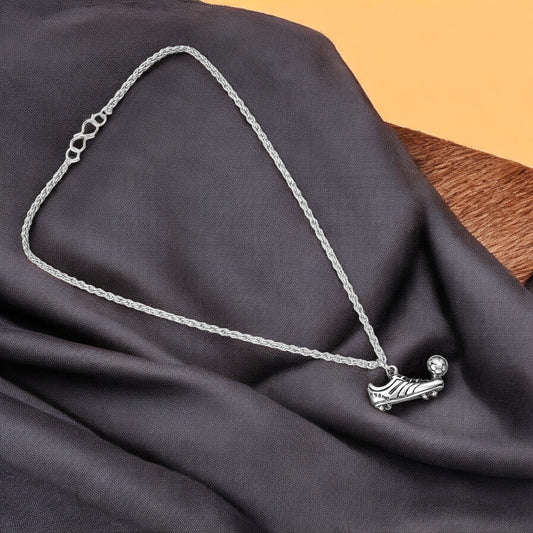 Antique Silver Colored Football and Studs Pendent