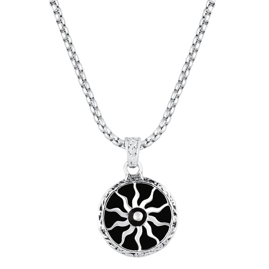 Black Meenakari Sun Power Design Pendant