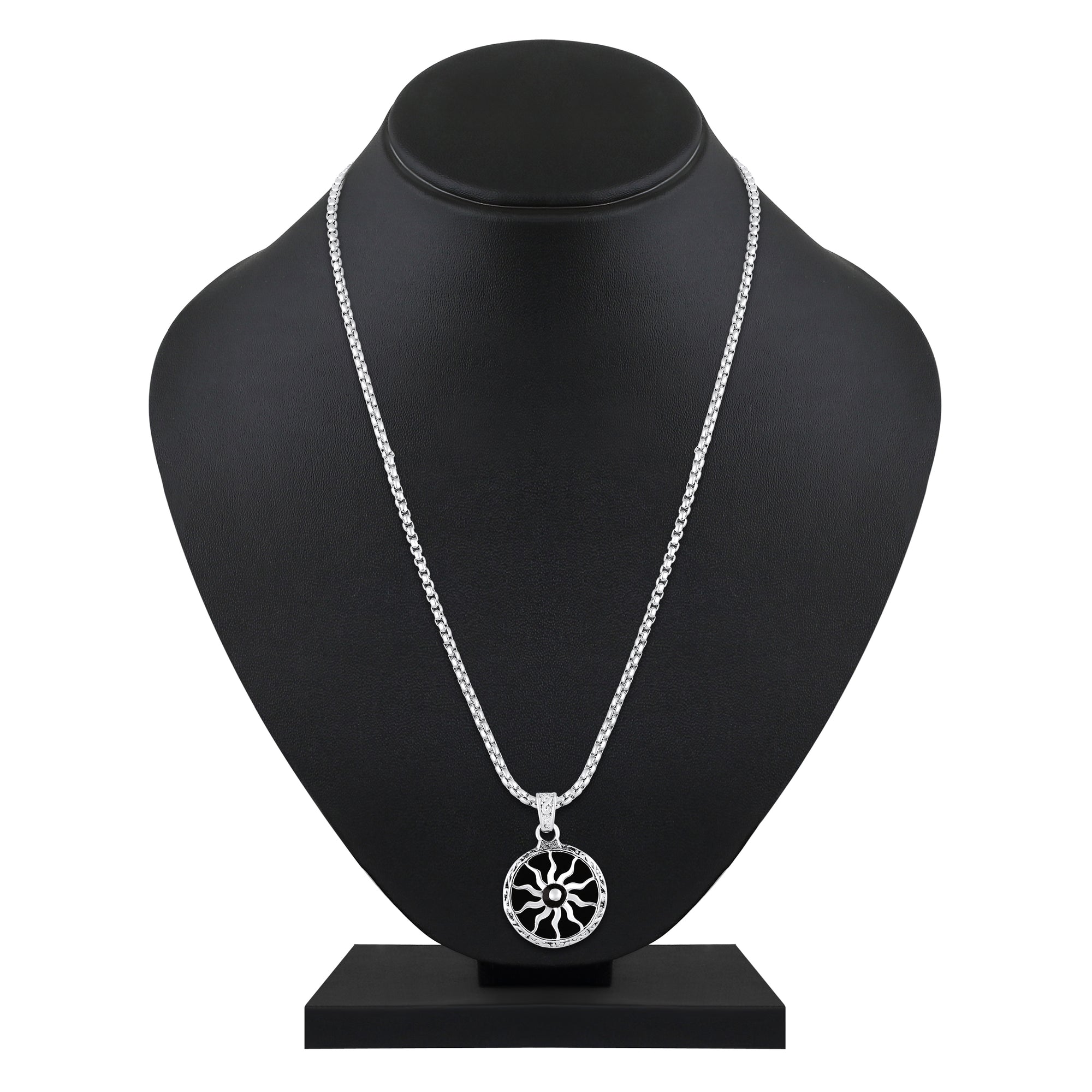 Black Meenakari Sun Power Design Pendant