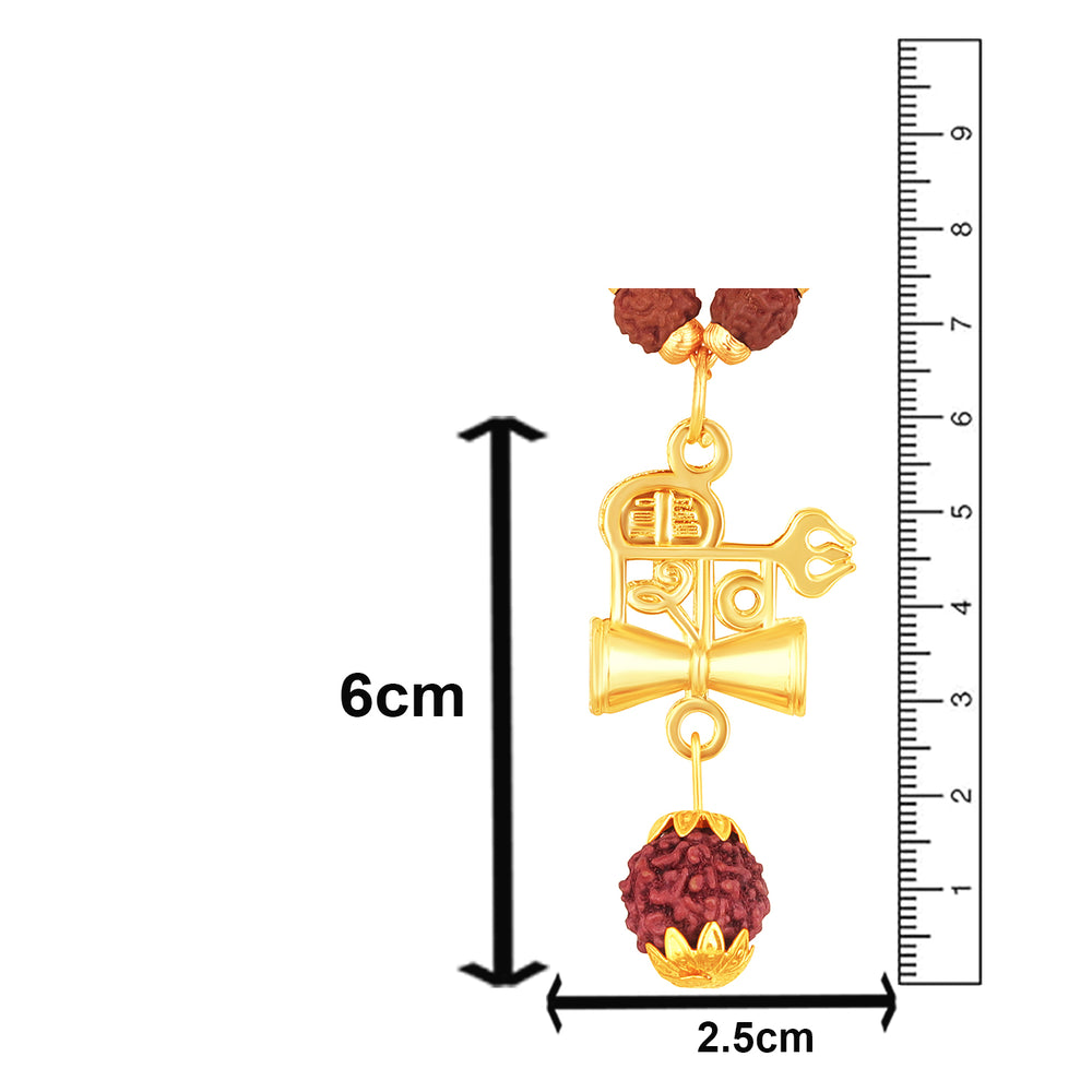 Shiva Trishul and Damaru Pendant with Mala
