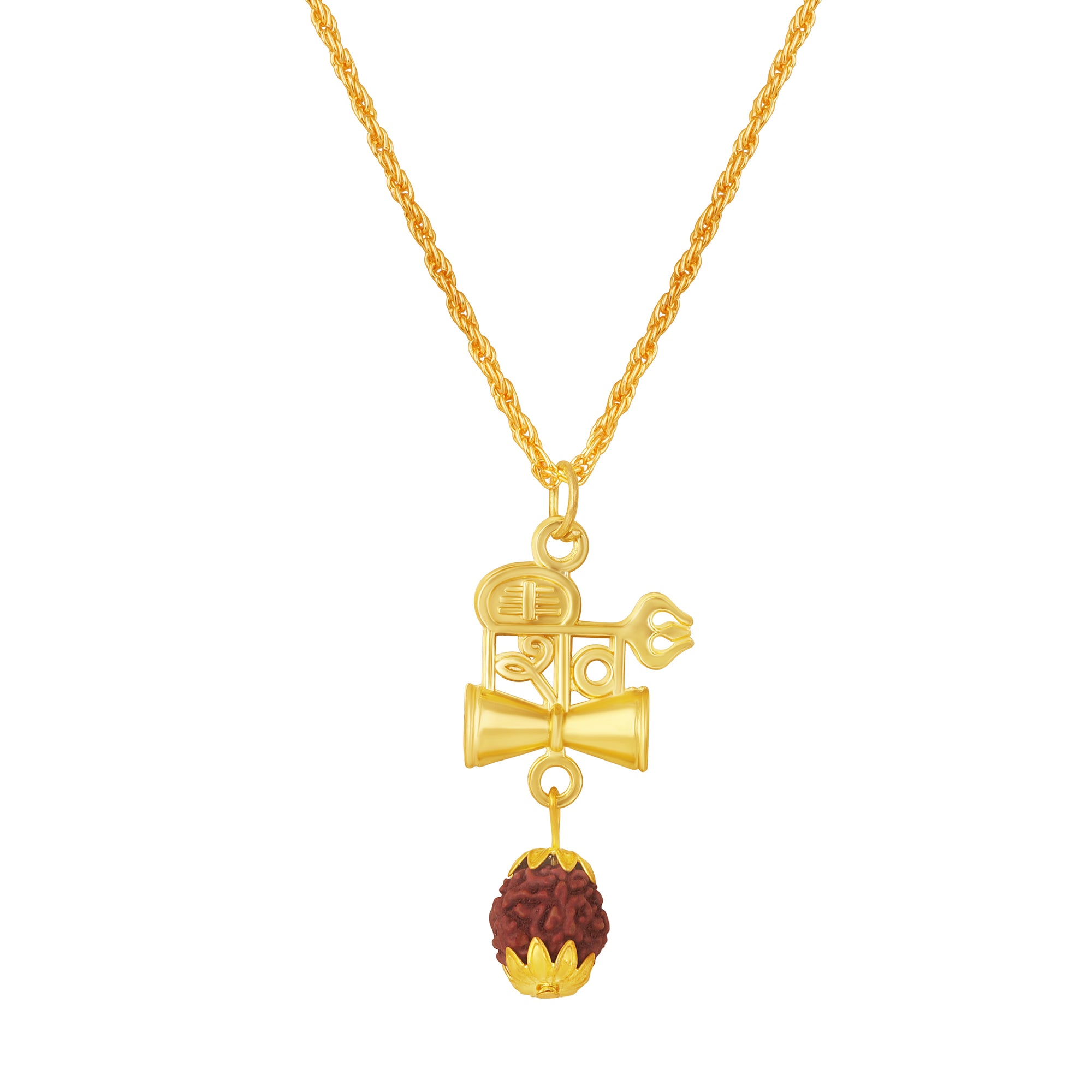 Shiva Trishul and Damroo Pendant with Chain