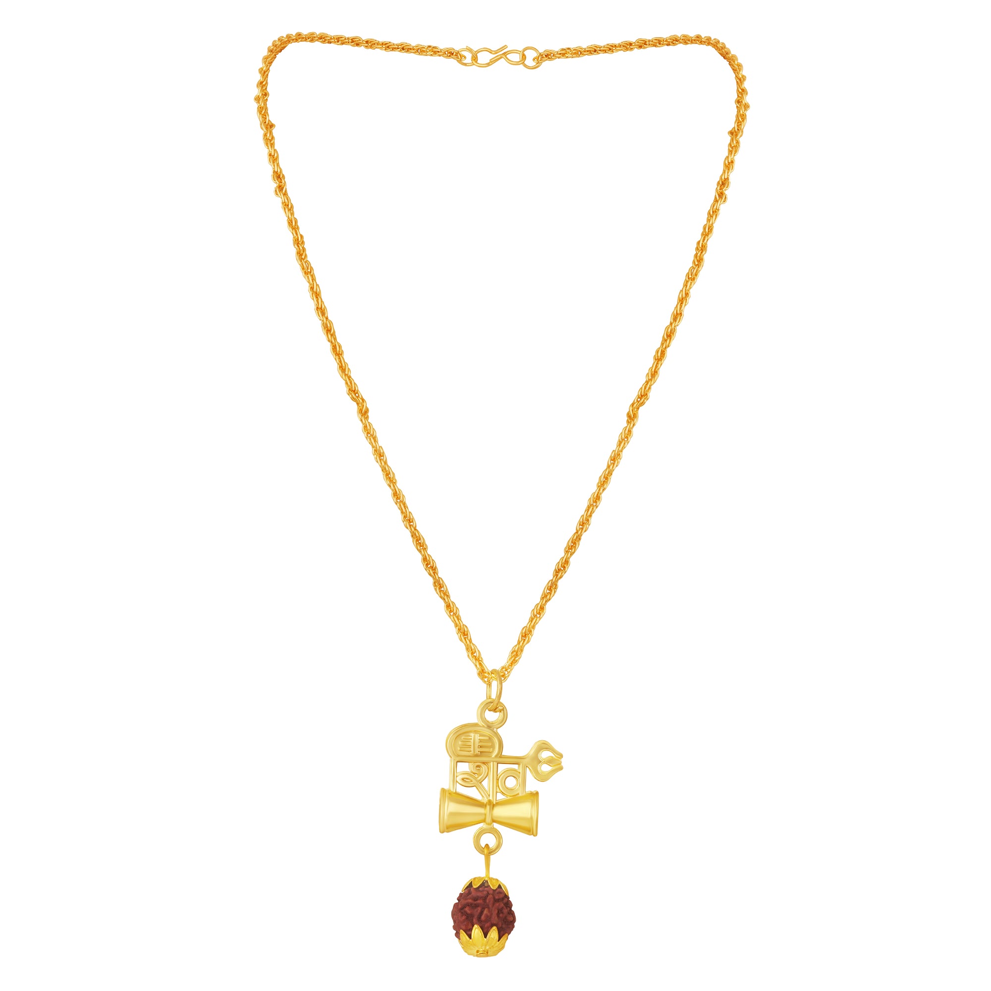 Shiva Trishul and Damroo Pendant with Chain