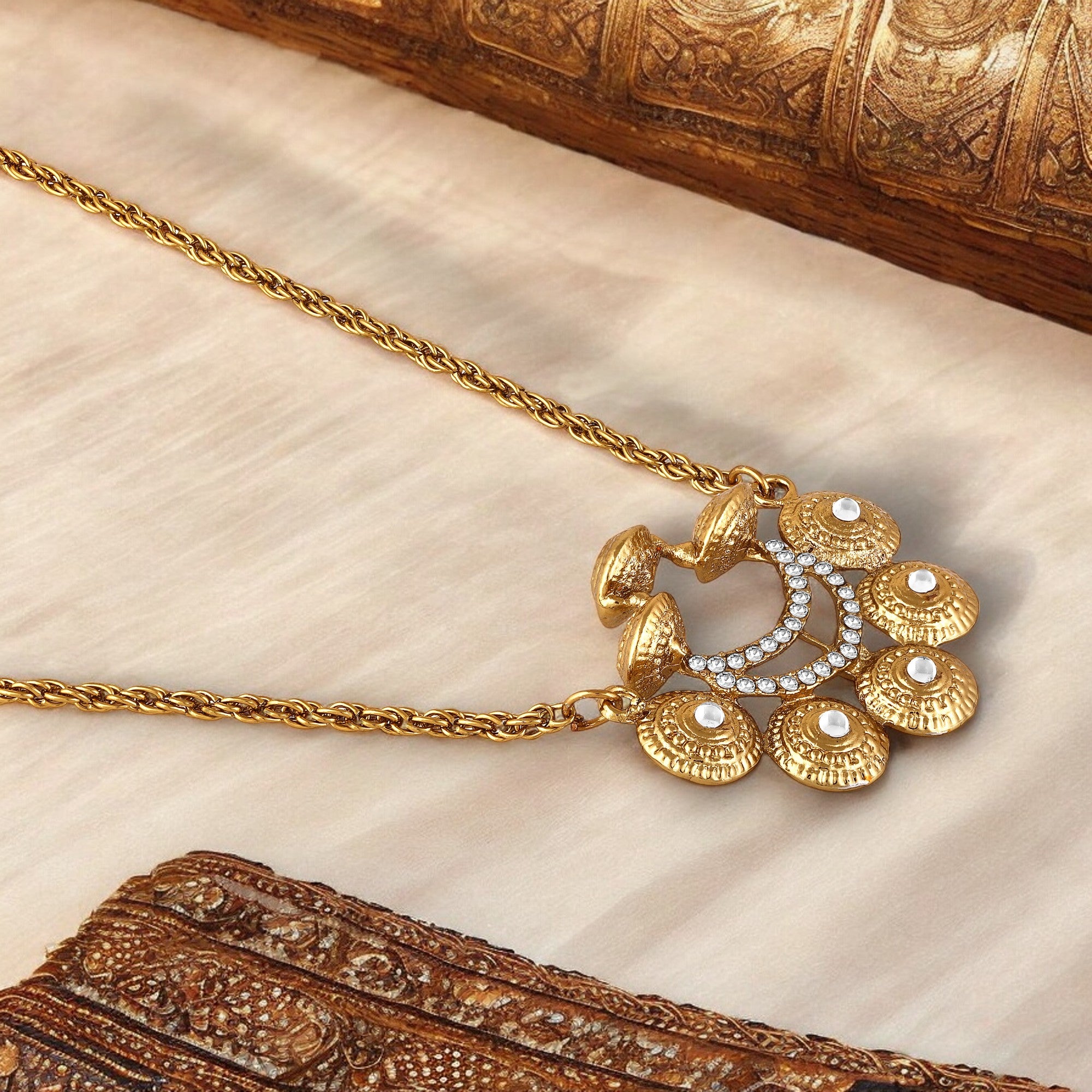 Chain Golden Vati Long Pendant with Chain