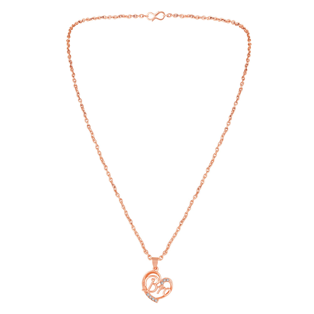 Love You Bro Heart Pendant
