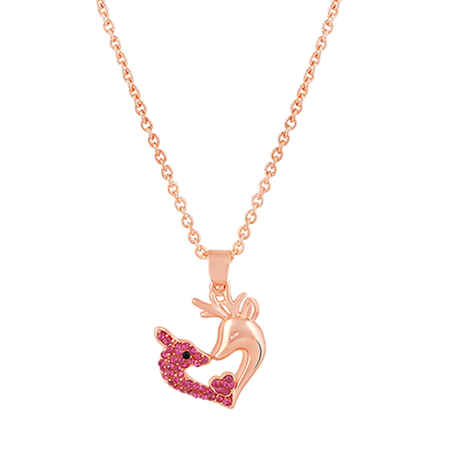 Unicorn-Shaped Heart Pendant Necklace