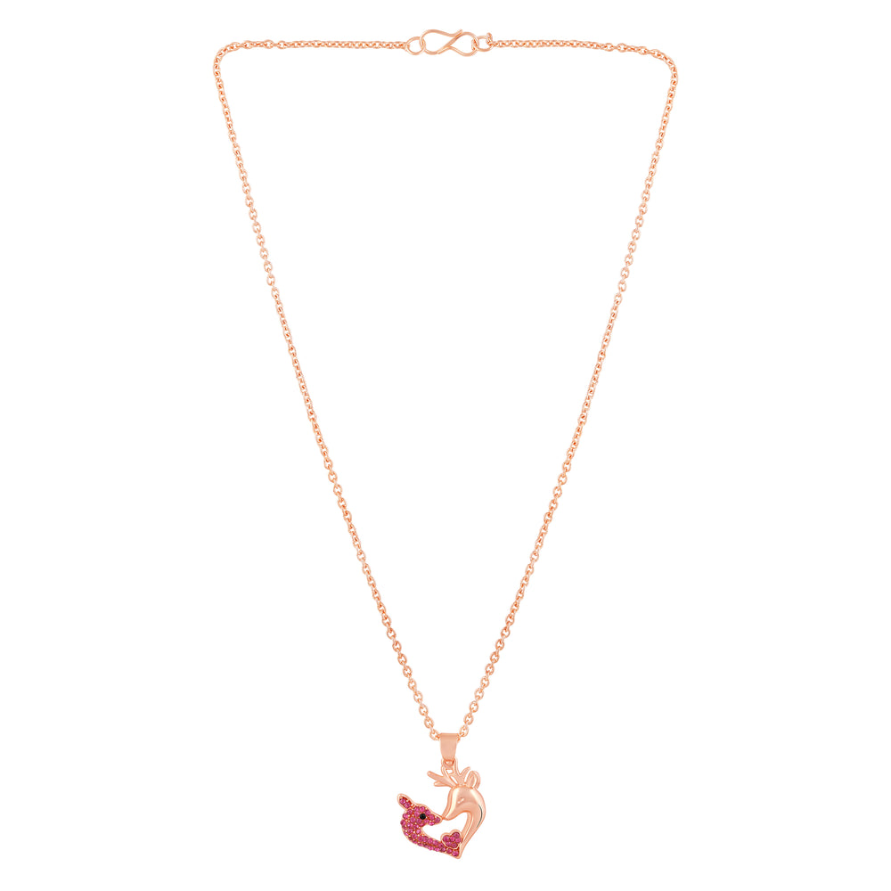 Unicorn-Shaped Heart Pendant Necklace