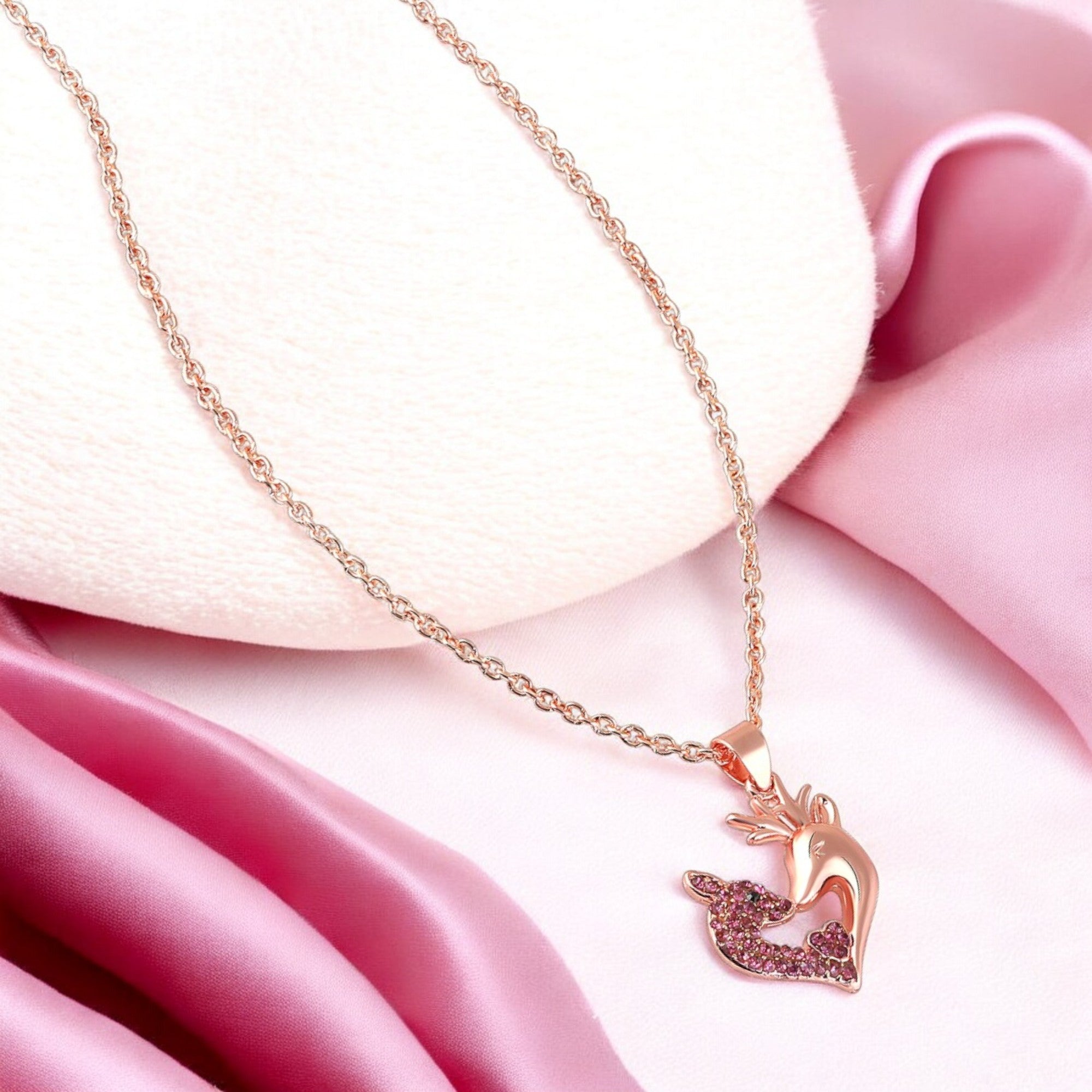 Unicorn-Shaped Heart Pendant Necklace