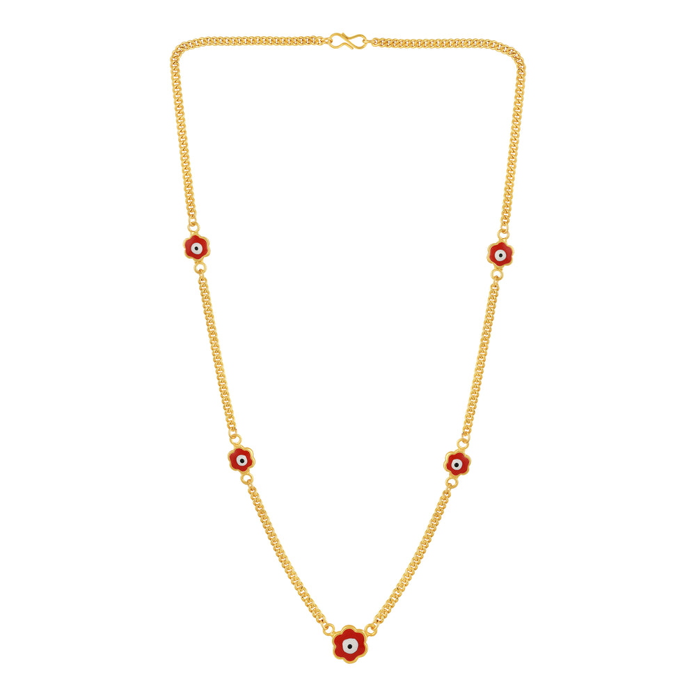 Red Evil Eye Floral Necklace