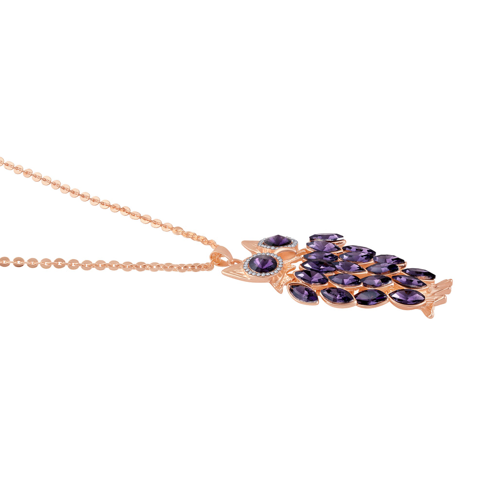 Swinging Owl-Shaped Pendant with Long Chain