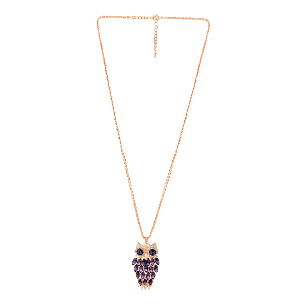 Swinging Owl-Shaped Pendant with Long Chain