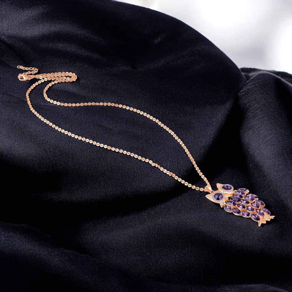 Swinging Owl-Shaped Pendant with Long Chain