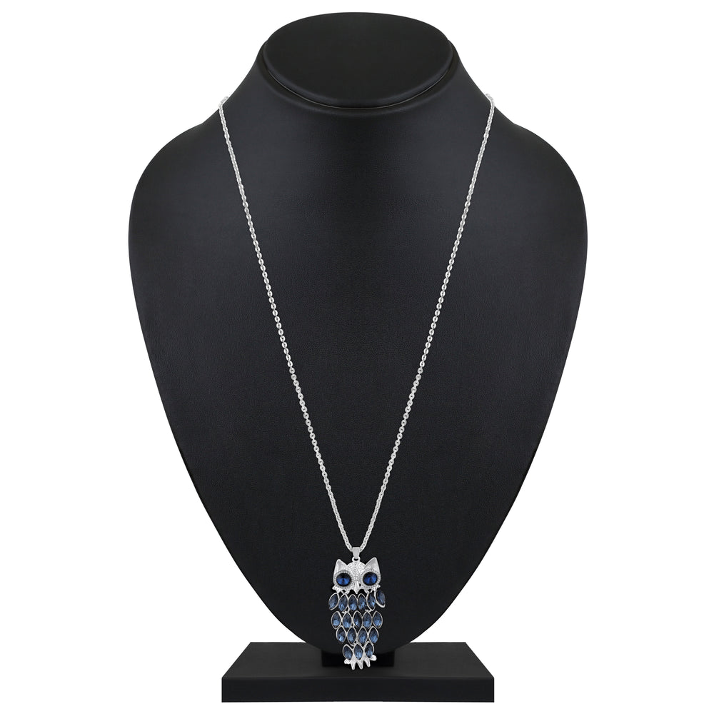 Swinging Owl-Shaped Pendant with Long Chain