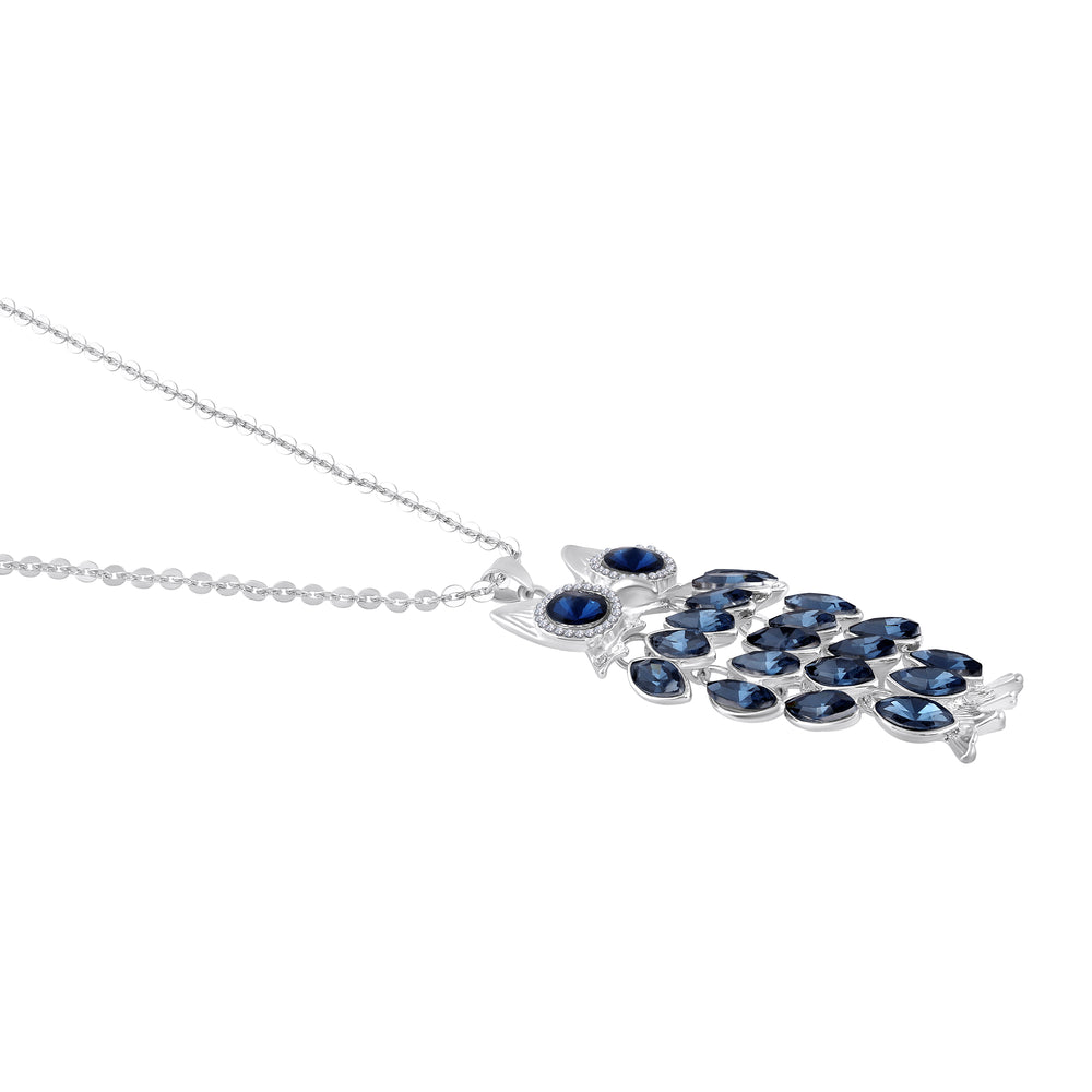 Swinging Owl-Shaped Pendant with Long Chain