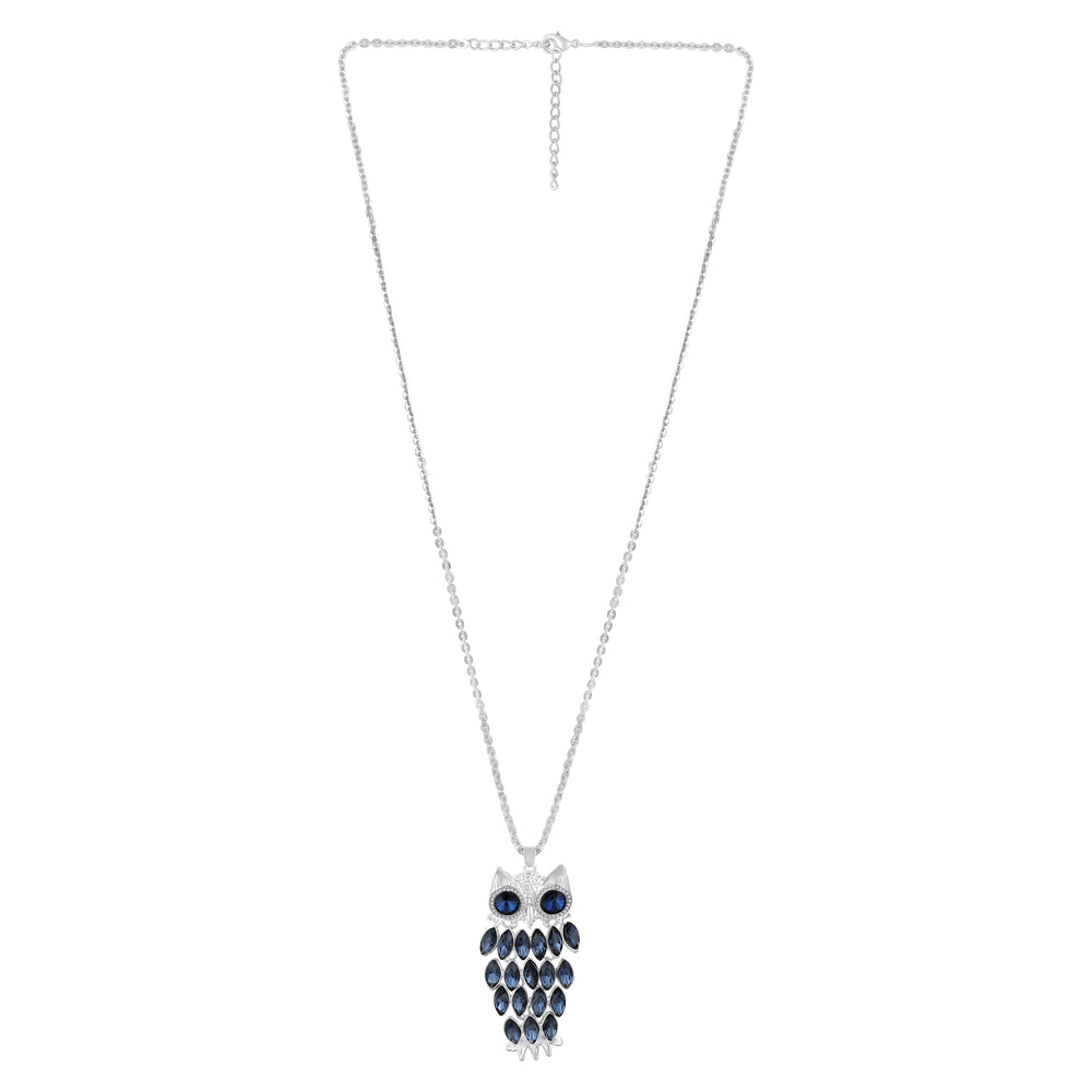 Swinging Owl-Shaped Pendant with Long Chain