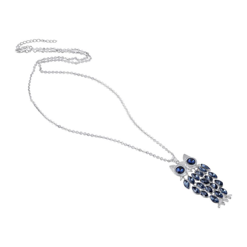 Swinging Owl-Shaped Pendant with Long Chain