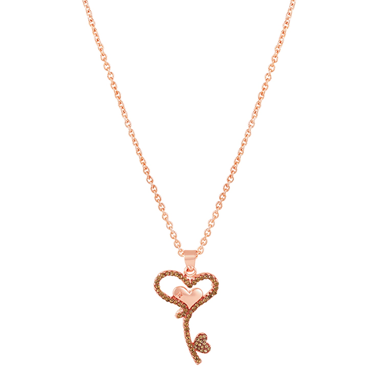 Heart and Key Pendant Necklace