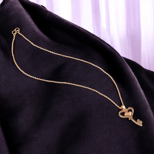 Heart and Key Pendant Necklace