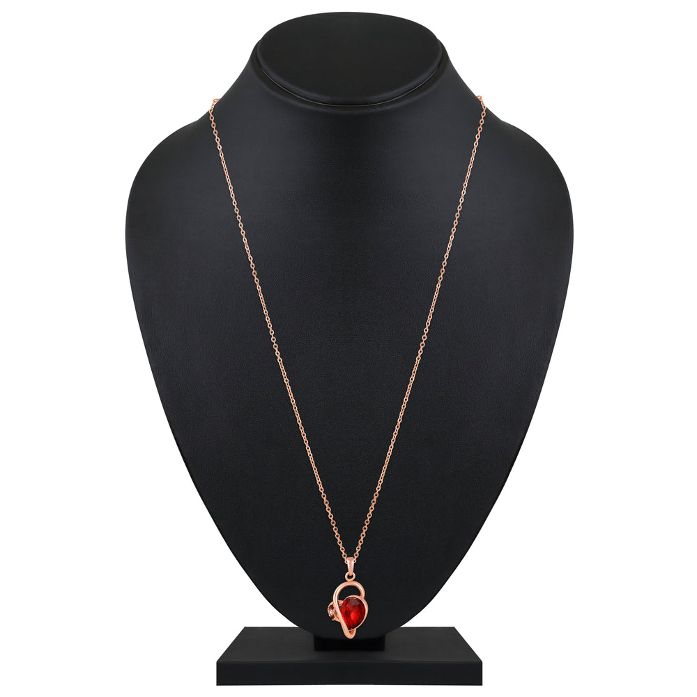Red Crystal Heart Pendant Chain