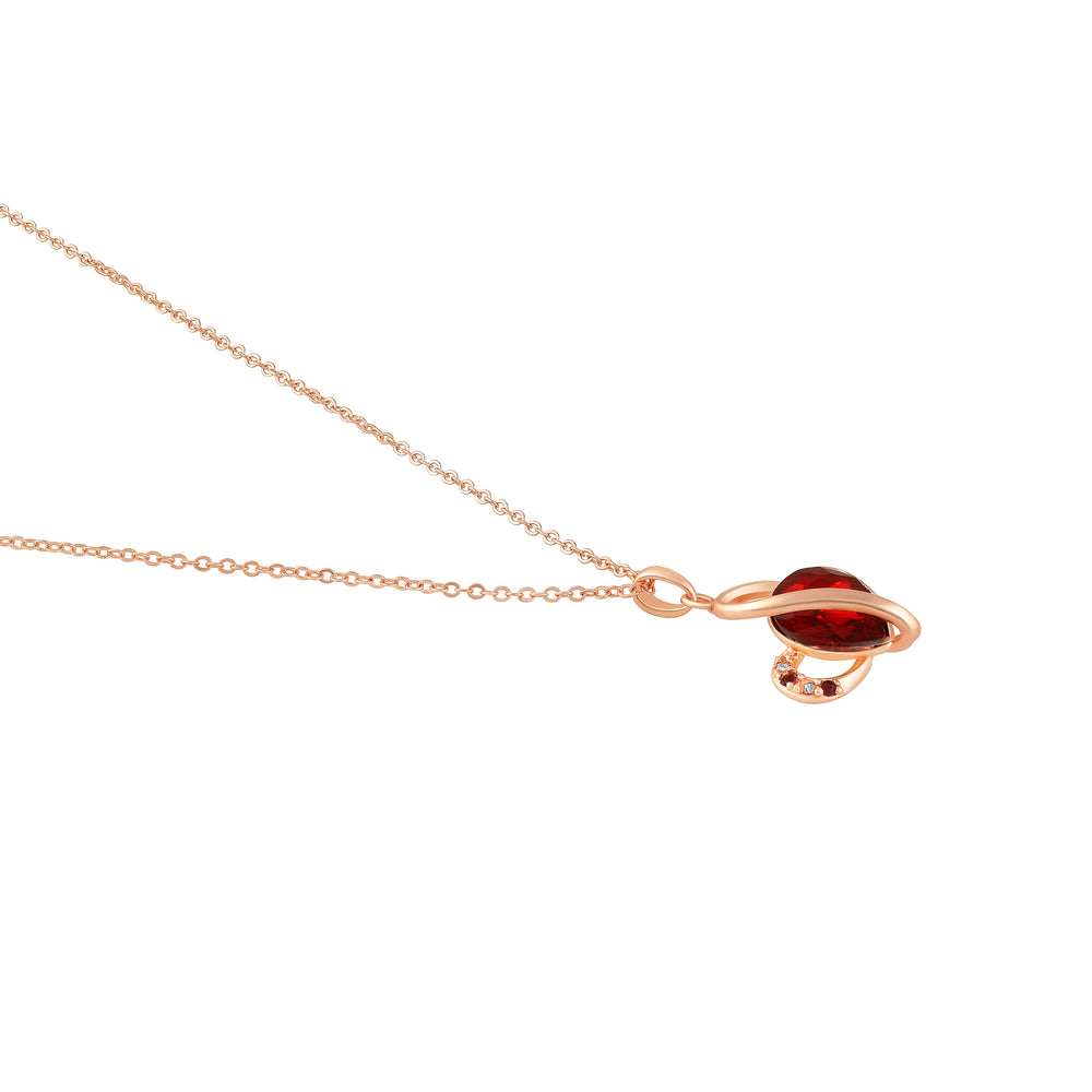 Red Crystal Heart Pendant Chain