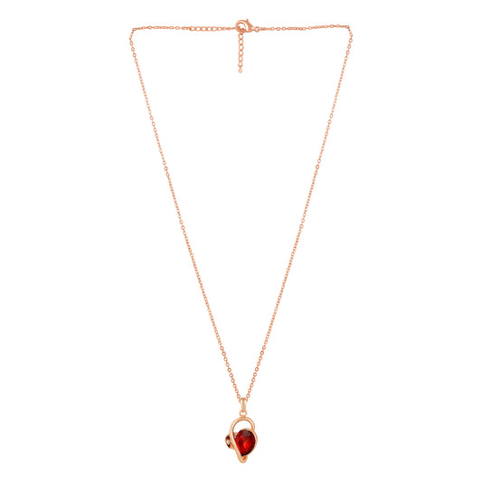 Red Crystal Heart Pendant Chain