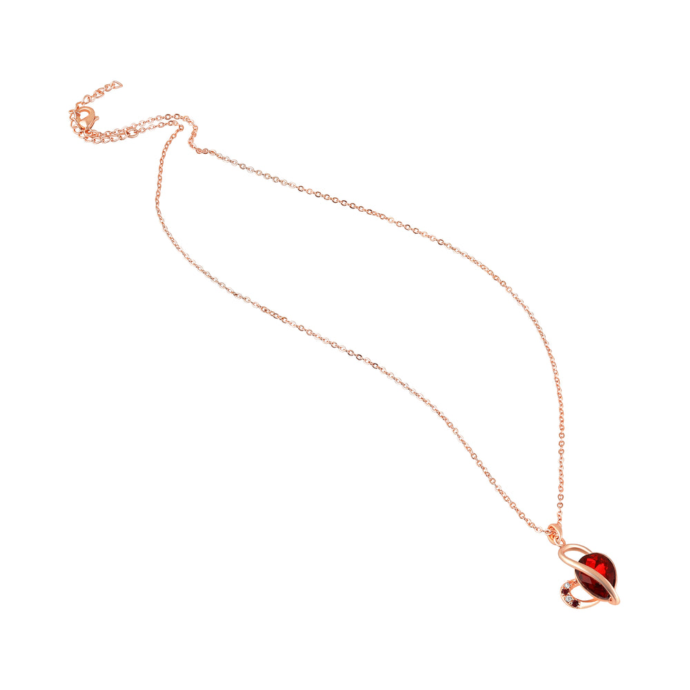 Red Crystal Heart Pendant Chain