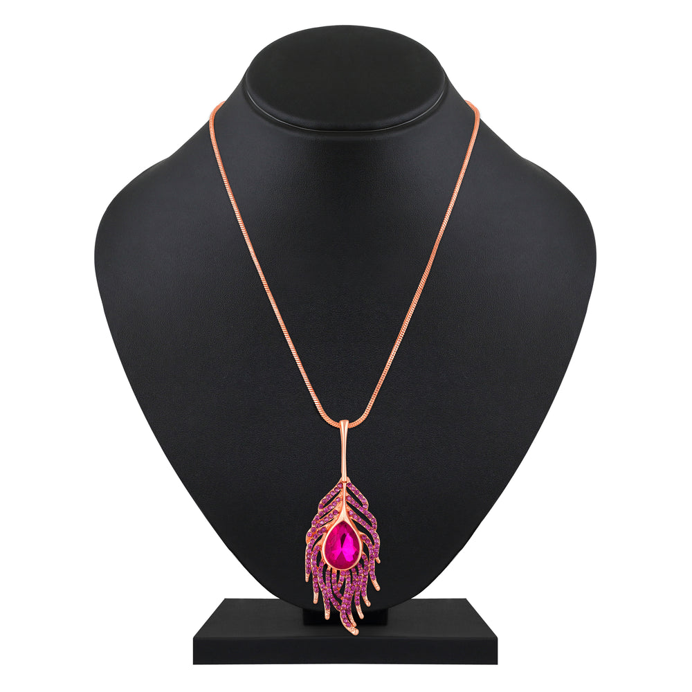 Studded Morpankh-Shaped Pendant with Chain