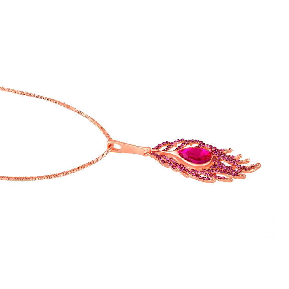 Studded Morpankh-Shaped Pendant with Chain