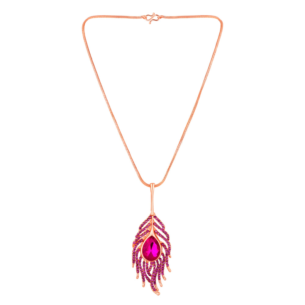 Studded Morpankh-Shaped Pendant with Chain