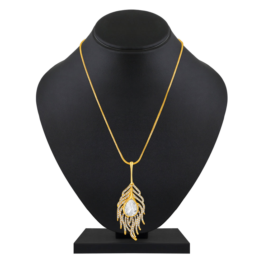 Studded Morpankh-Shaped Pendant with Chain