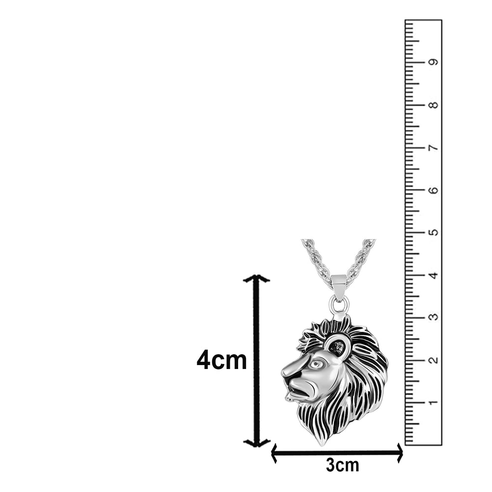 Lion-Head-Shaped Pendant with Chain