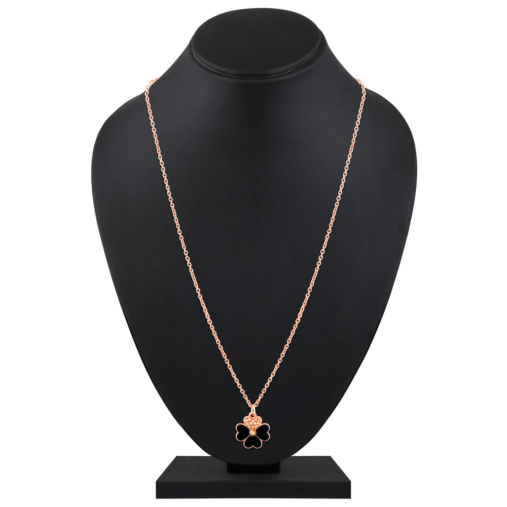 Black Meenakari Work Enamel Floral Necklace Pendant