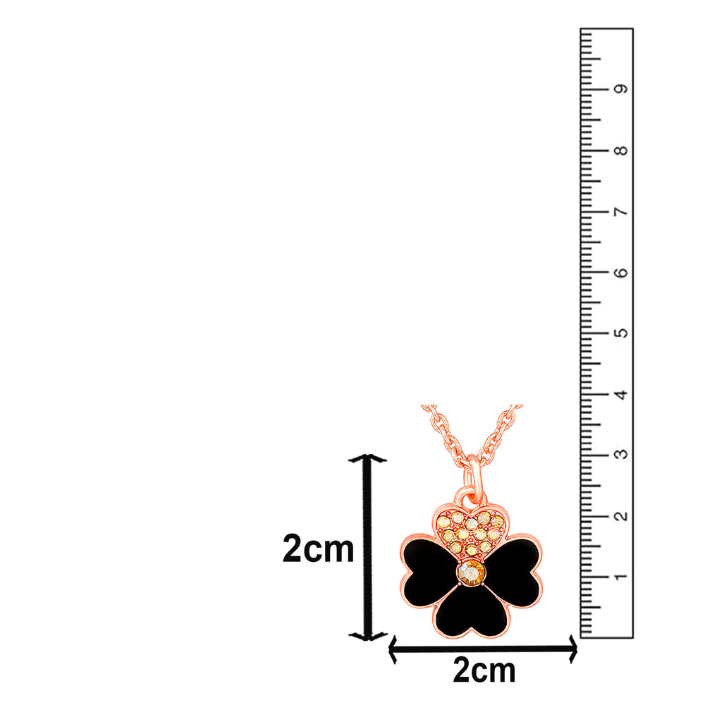 Black Meenakari Work Enamel Floral Necklace Pendant
