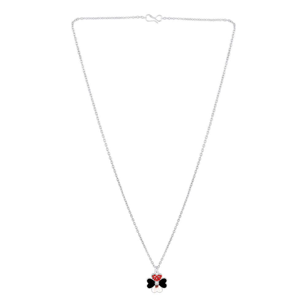Black Meenakari Work Enamel Floral Necklace Pendant
