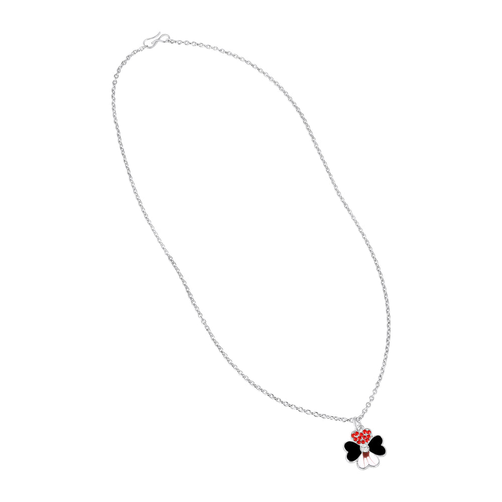 Black Meenakari Work Enamel Floral Necklace Pendant