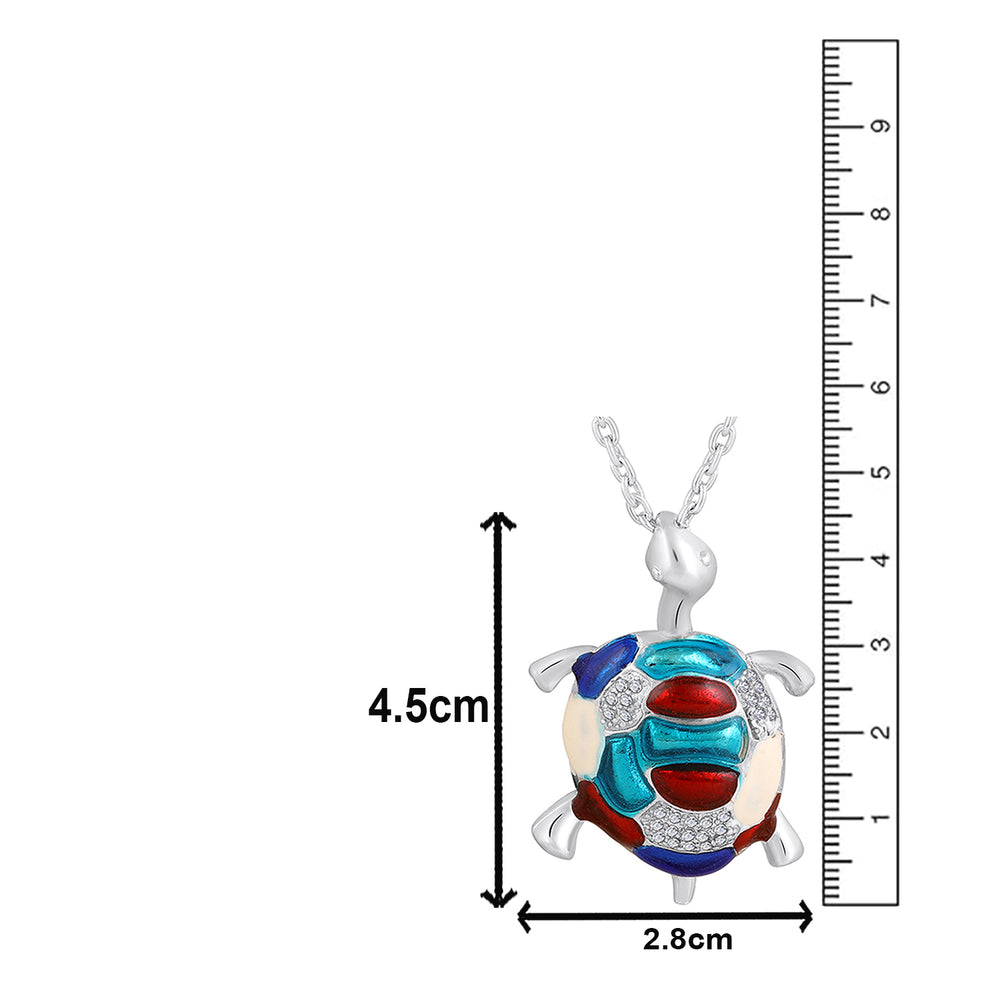 Colorful Meenakari Work Tortoise-Shaped Pendant Necklace