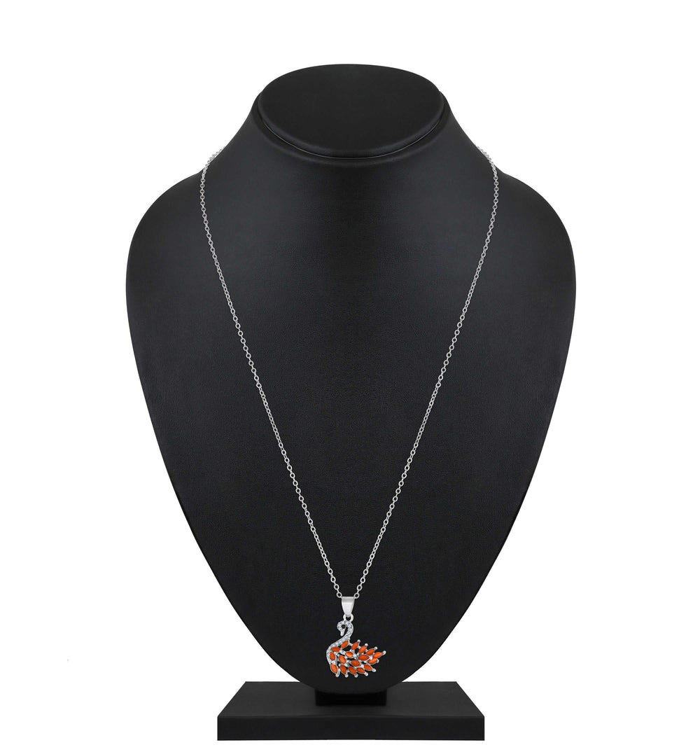 Monalisa Catseye Stone Swan Pendant Necklace