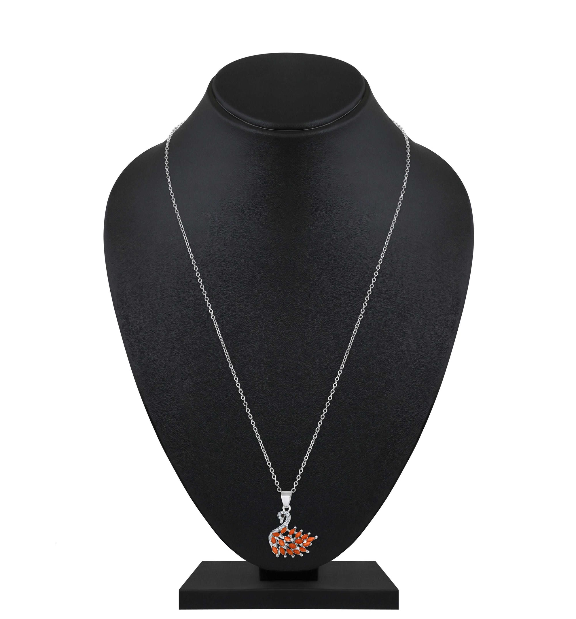Monalisa Catseye Stone Swan Pendant Necklace