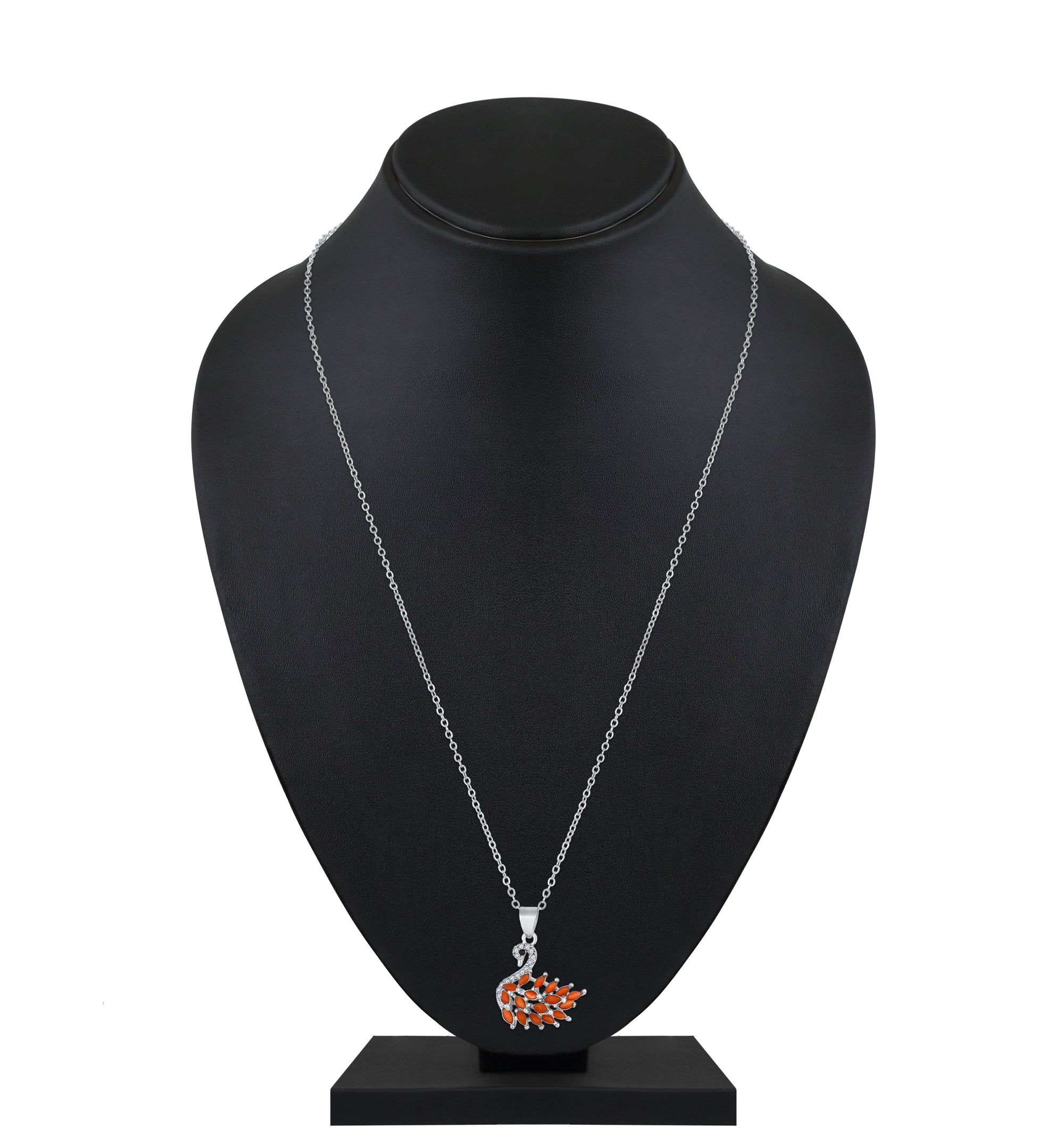 Monalisa Catseye Stone Swan Pendant Necklace