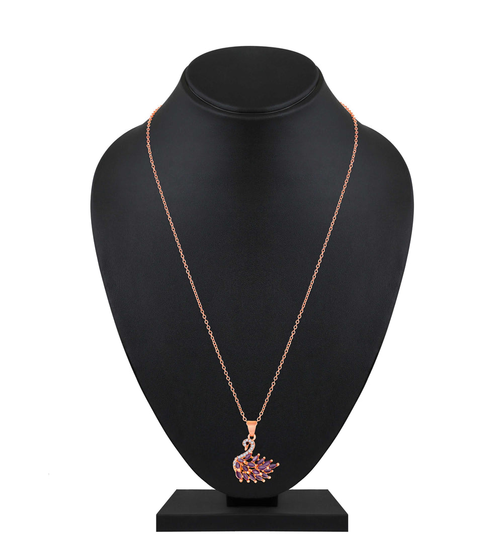 Monalisa Catseye Stone Swan Pendant Necklace