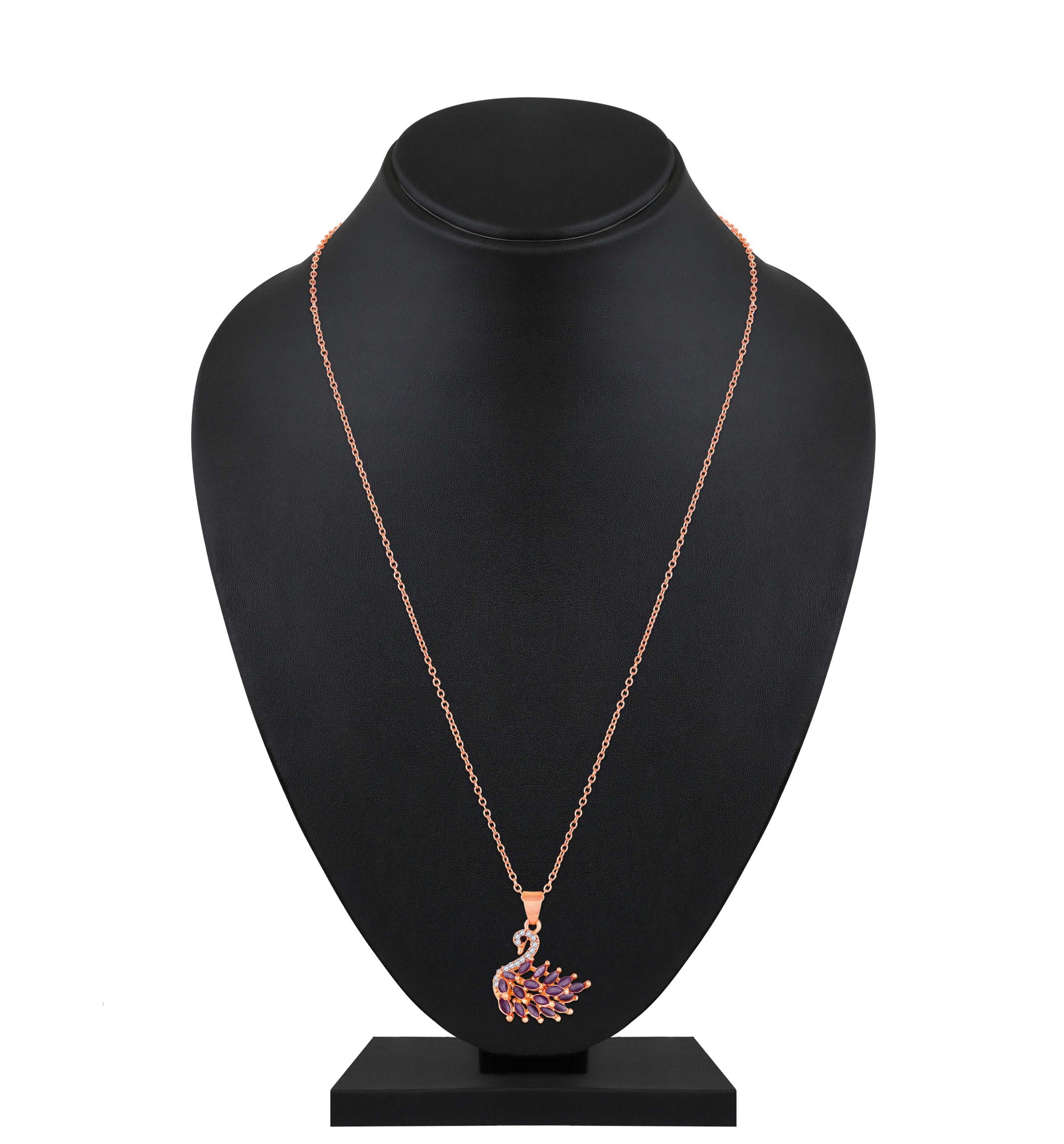 Monalisa Catseye Stone Swan Pendant Necklace