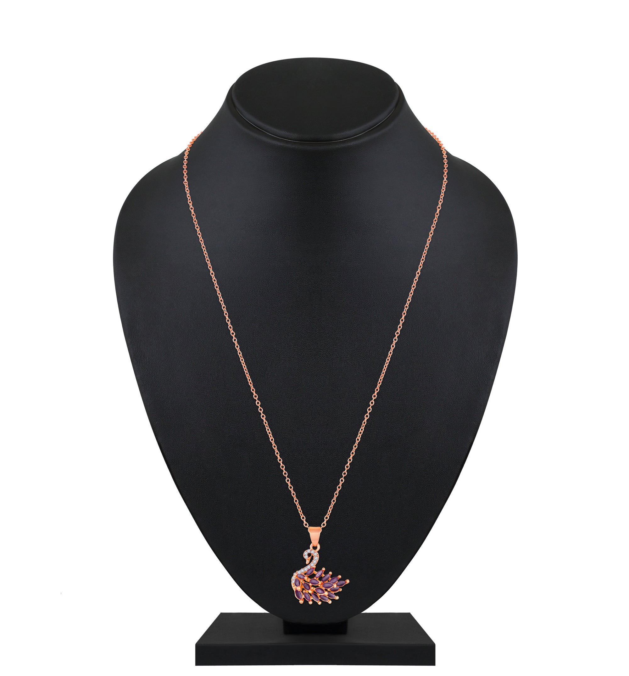 Monalisa Catseye Stone Swan Pendant Necklace