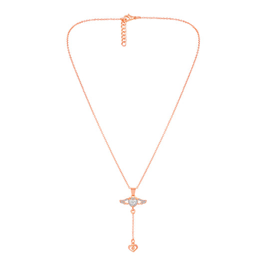 Dual Heart and Angel Wings-Shaped Necklace Pendant