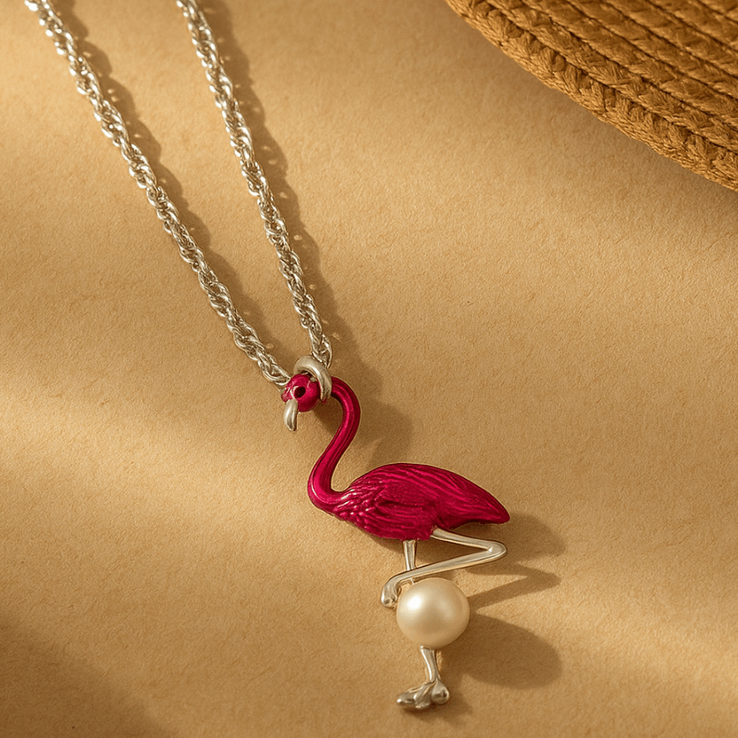 Swan-Shaped Artificial Pearl Pendant Necklace