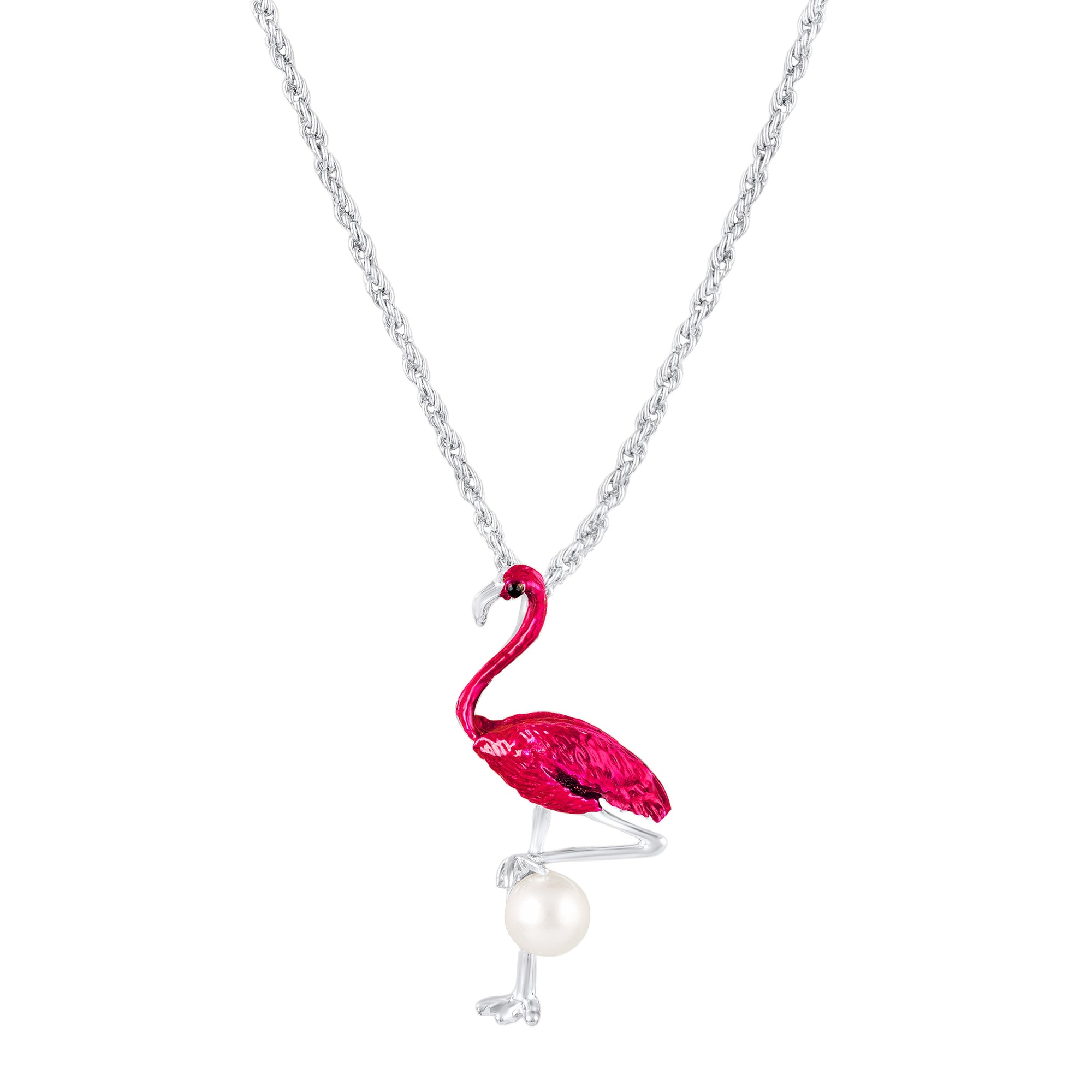 Swan-Shaped Artificial Pearl Pendant Necklace