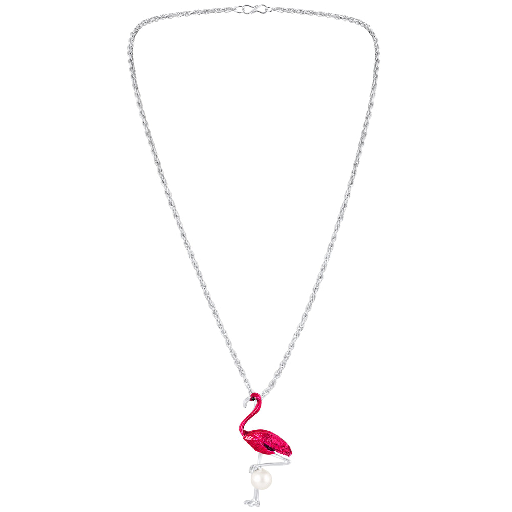Swan-Shaped Artificial Pearl Pendant Necklace