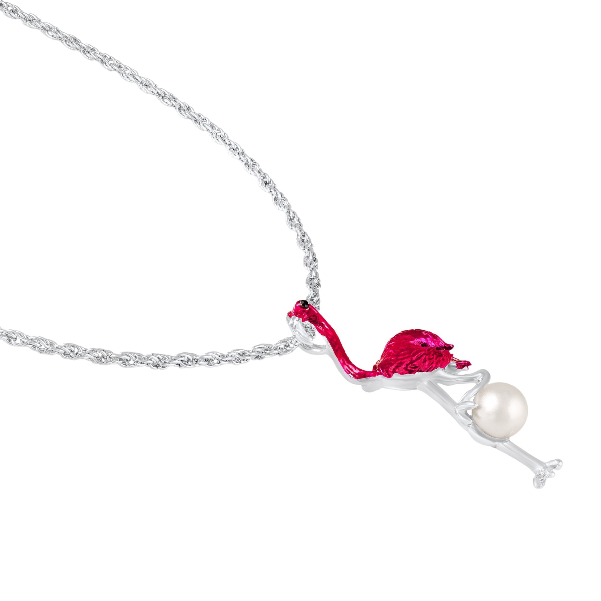 Swan-Shaped Artificial Pearl Pendant Necklace