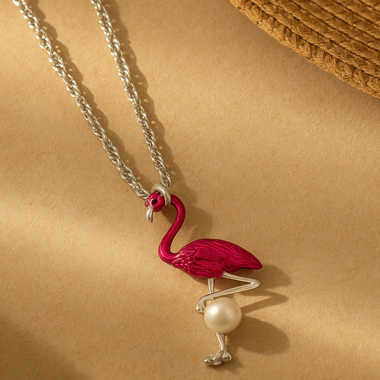 Swan-Shaped Artificial Pearl Pendant Necklace