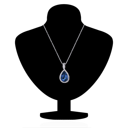 Valentine Collection Montana Blue Solitaire Cubic Zirconia Pendant