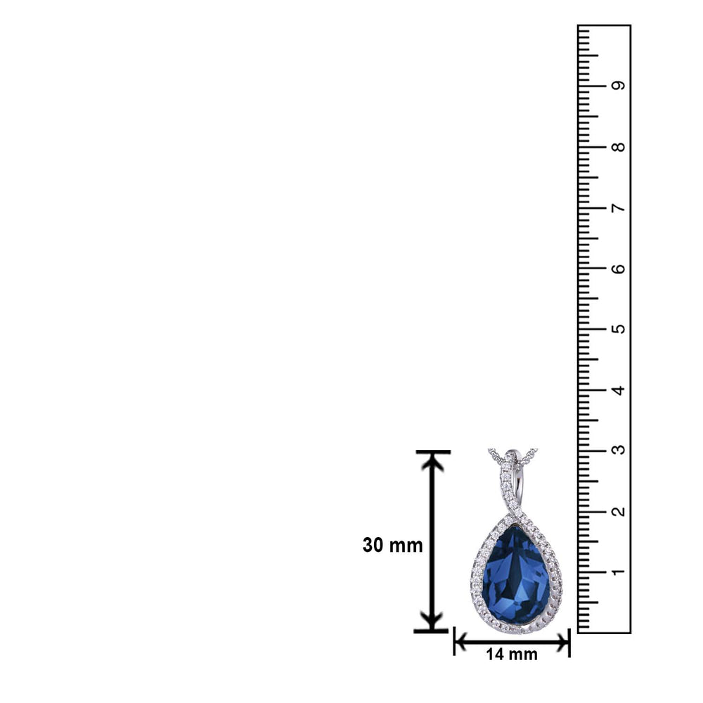 Valentine Collection Montana Blue Solitaire Cubic Zirconia Pendant