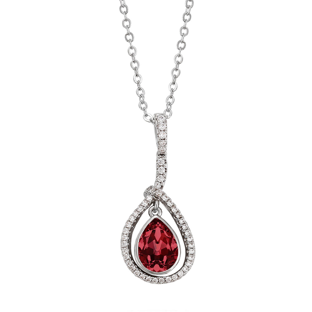 Valentine Tear Drop Montana Blue Cubic Zirconia Pendant